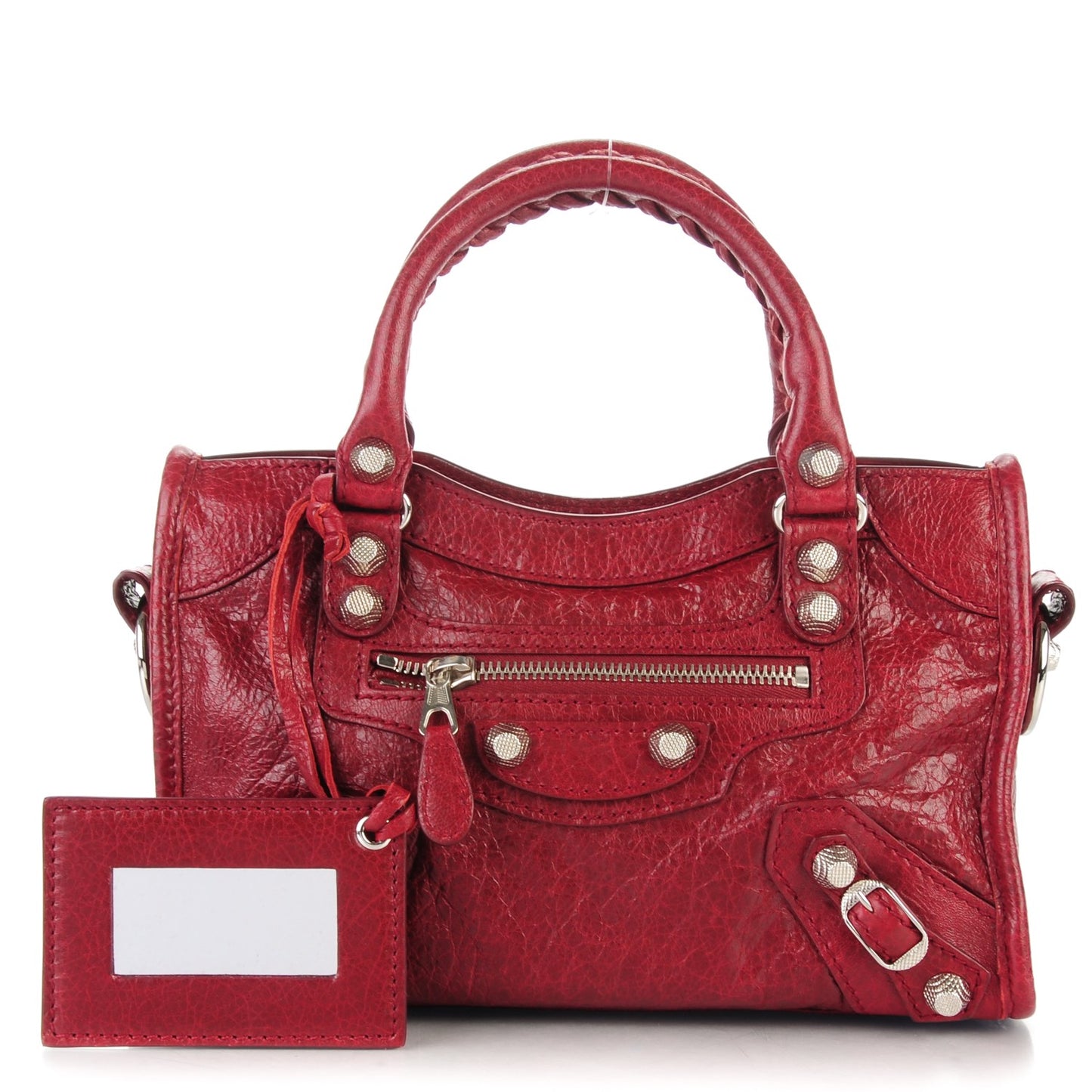 Agneau Giant 12 Silver Hardware Mini City Rouge Cerise