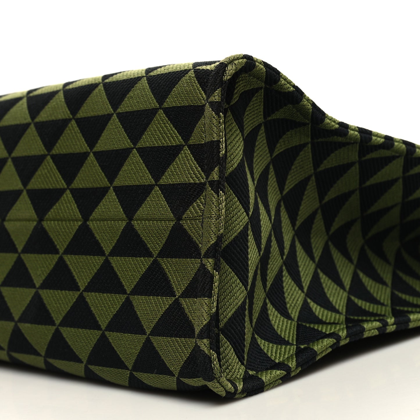 Jacquard Saffiano Triangolo Symbole Embroidered Shopping Tote Black Edera