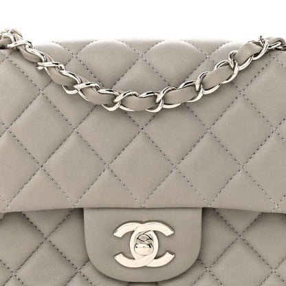 Chanel Lambskin Quilted Mini Rectangular Flap Grey 8 of 13