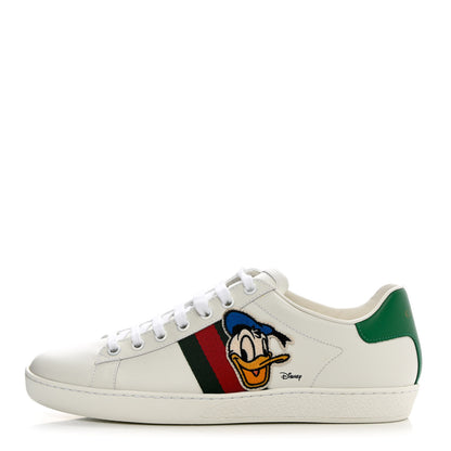 Gucci X DISNEY Calfskin Miro Soft Web Donald Duck Womens Ace Sneakers 39 White New Shamarock 1 of 13