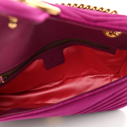 Gucci Velvet Matelasse Small GG Marmont Shoulder Bag Fuchsia Violet Cyclamen 5 of 11