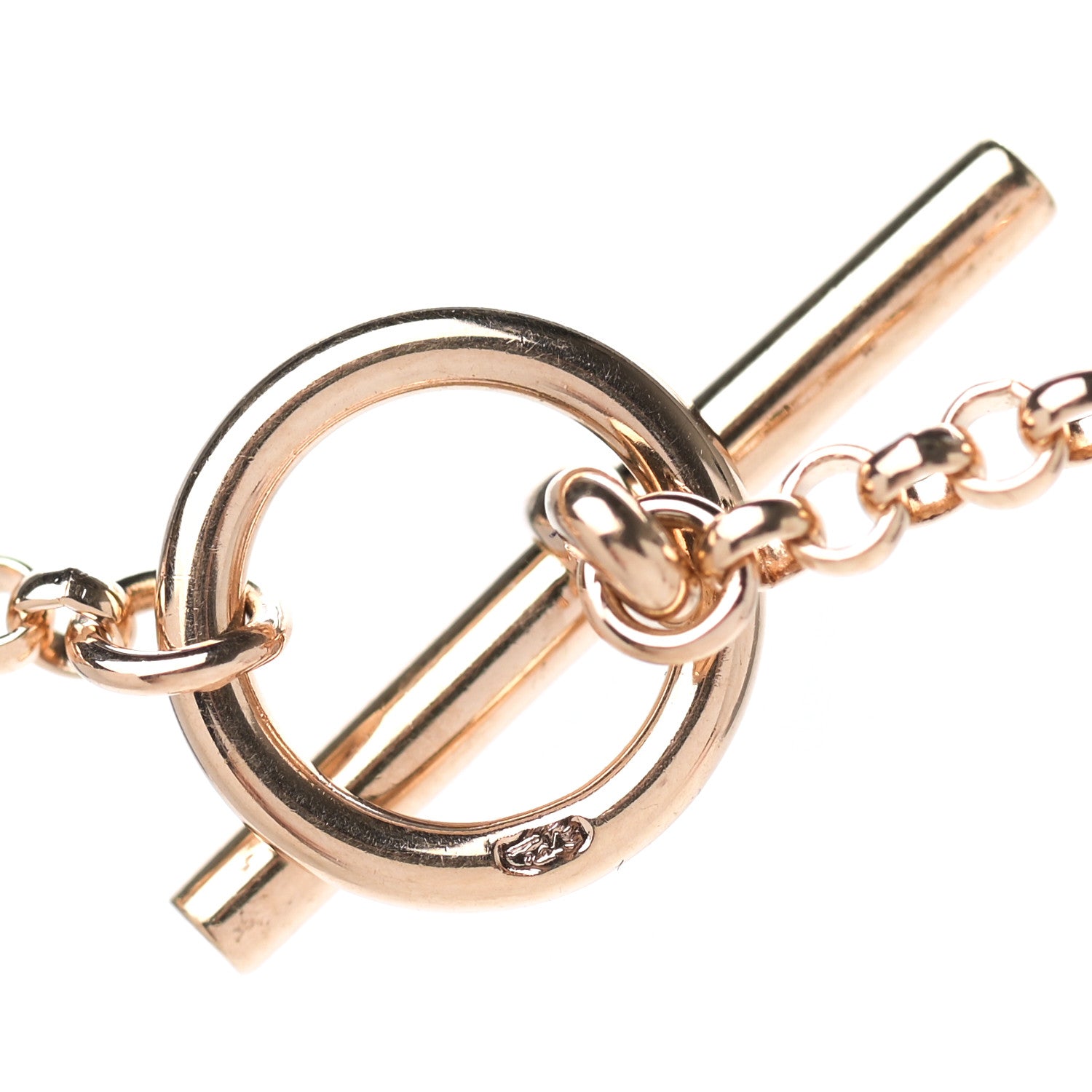 Hermes 18K Rose Gold Diamond Gambade Pendant Necklace 5 of 6