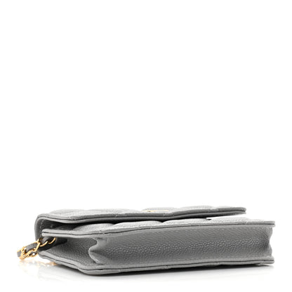 Chanel Caviar Quilted Miss Coco Clutch With Chain Grey 4 of 9