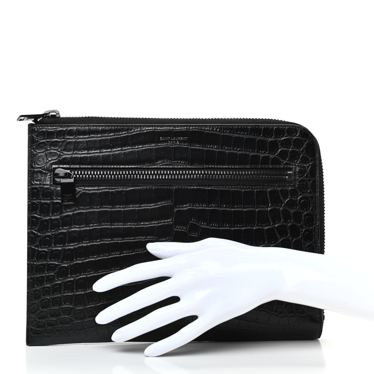Calfskin Crocodile Embossed iPad Case Black