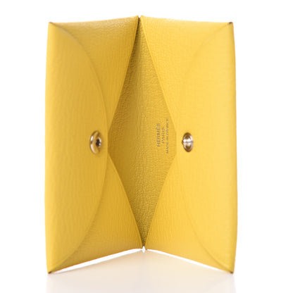 Hermes Chevre Mysore Calvi Card Case Jaune De Naples 5 of 7