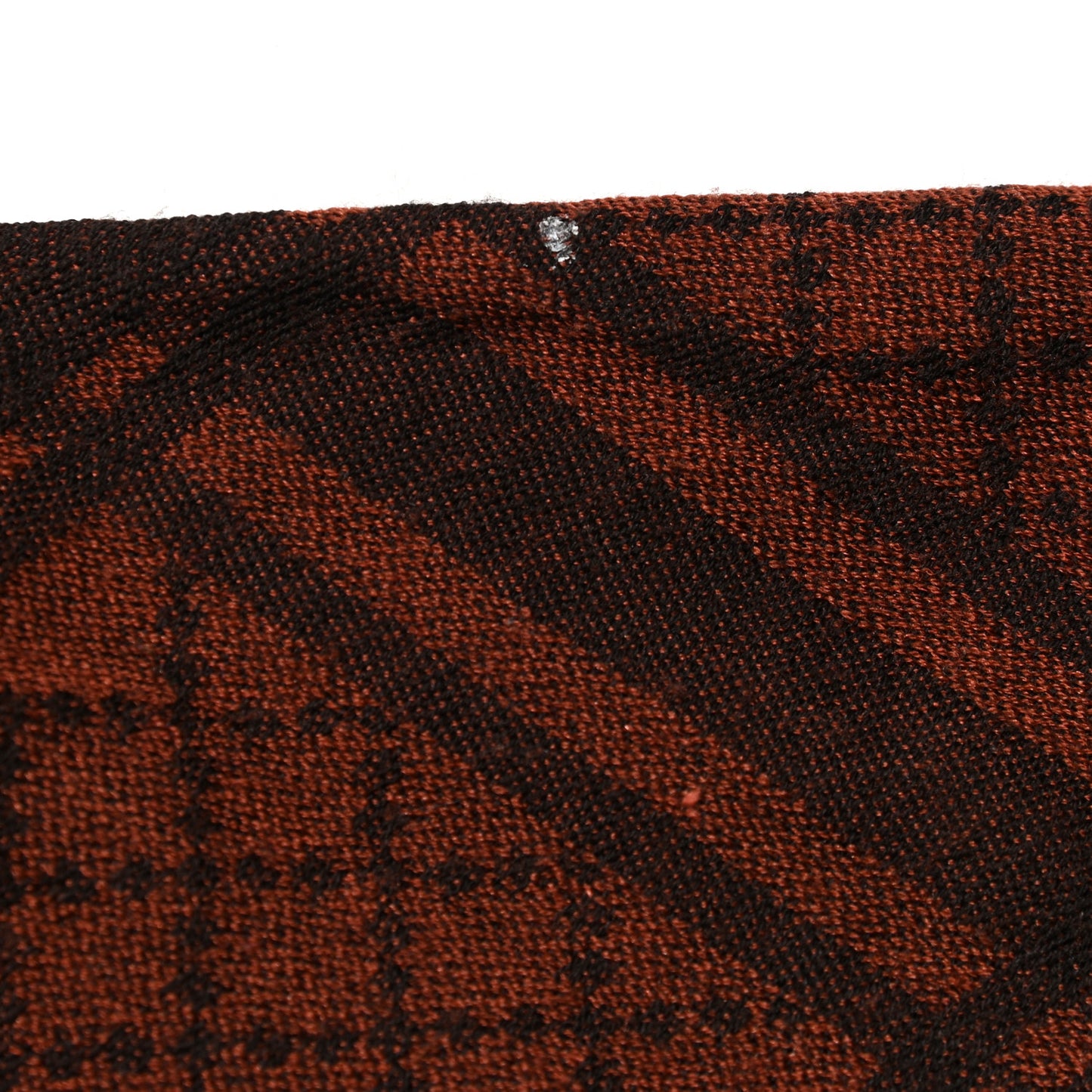 Wool Silk Fox Fur Monogram Shawl Scarf Orange Brown