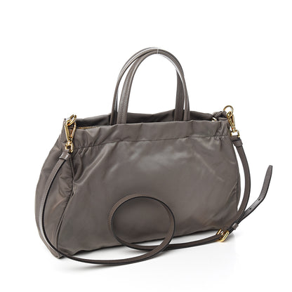 Prada Tessuto Nylon Saffiano Shopping Satchel Grey 2 of 15