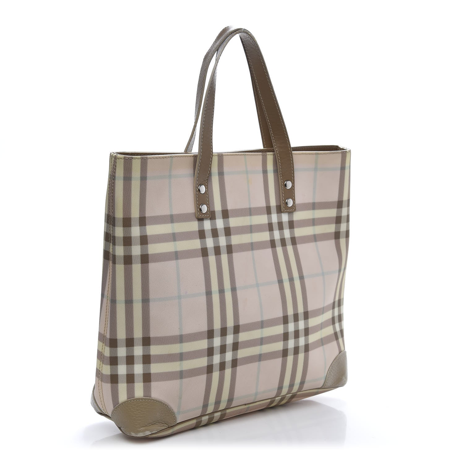 Burberry Candy Check Tote Pink Beige 3 of 19