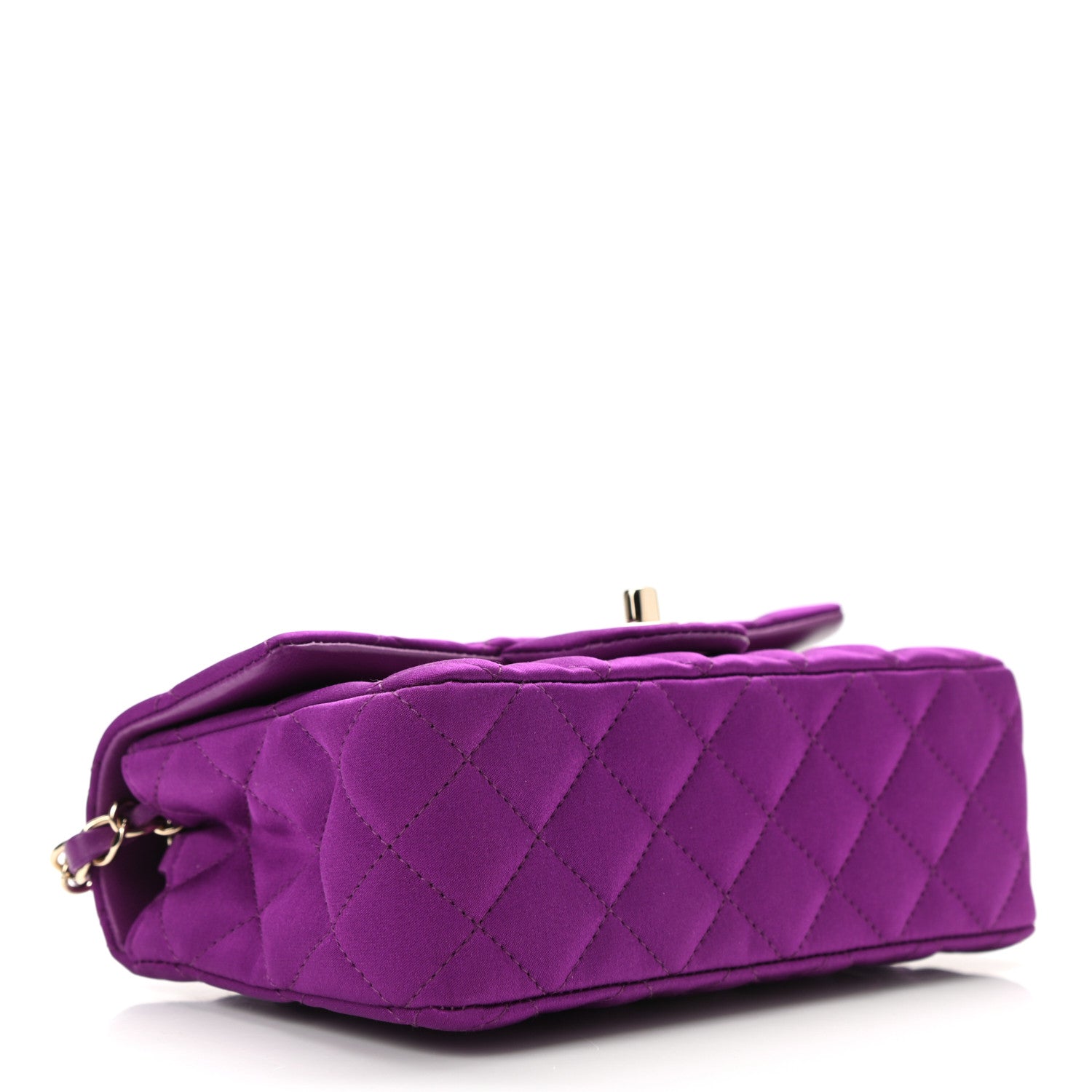 Chanel Satin Quilted Mini Rectangular Flap Purple 4 of 10