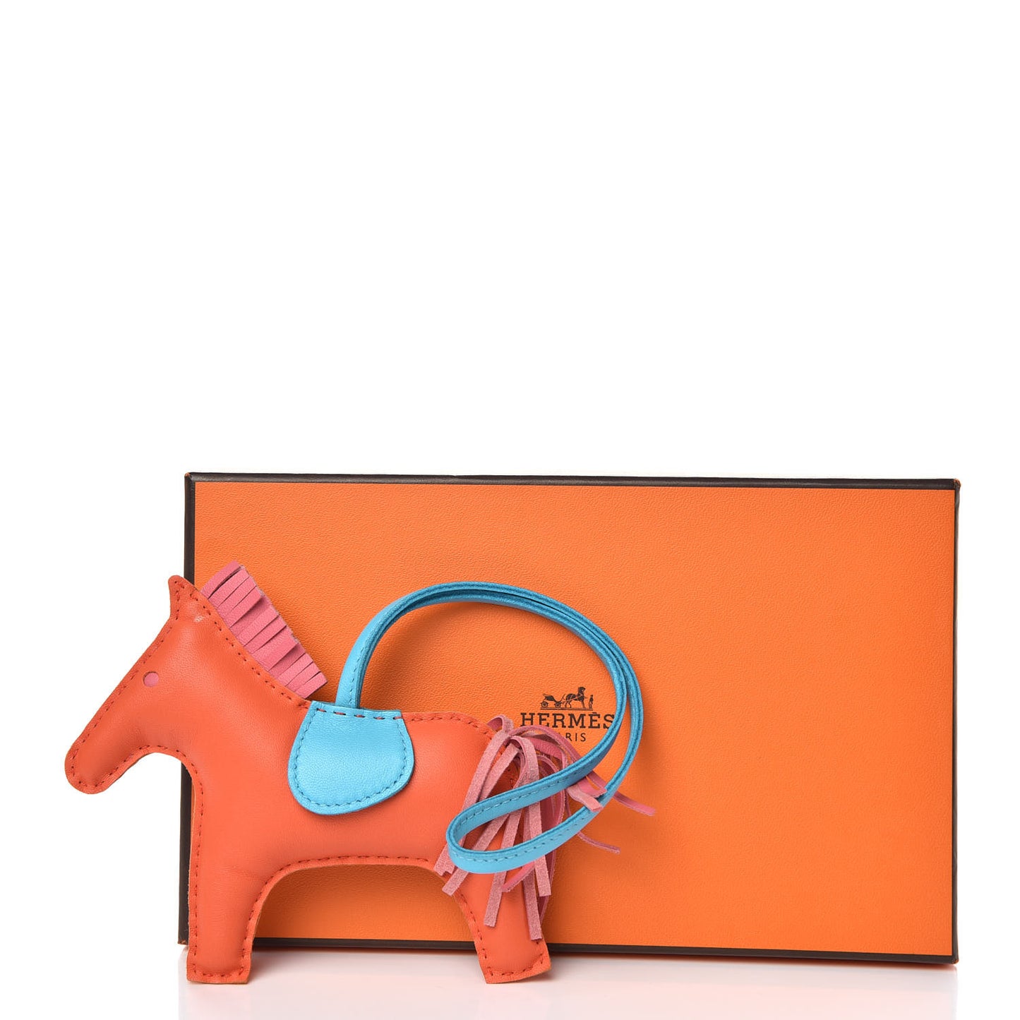 Milo Lambskin Grigri Rodeo Horse Bag Charm MM Orange Poppy Rose Azalee Bleu Azteque