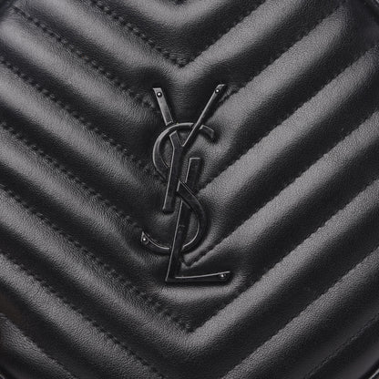 Saint Laurent Calfskin Matelasse Chevron Round Vinyle Camera Bag Black 7 of 10