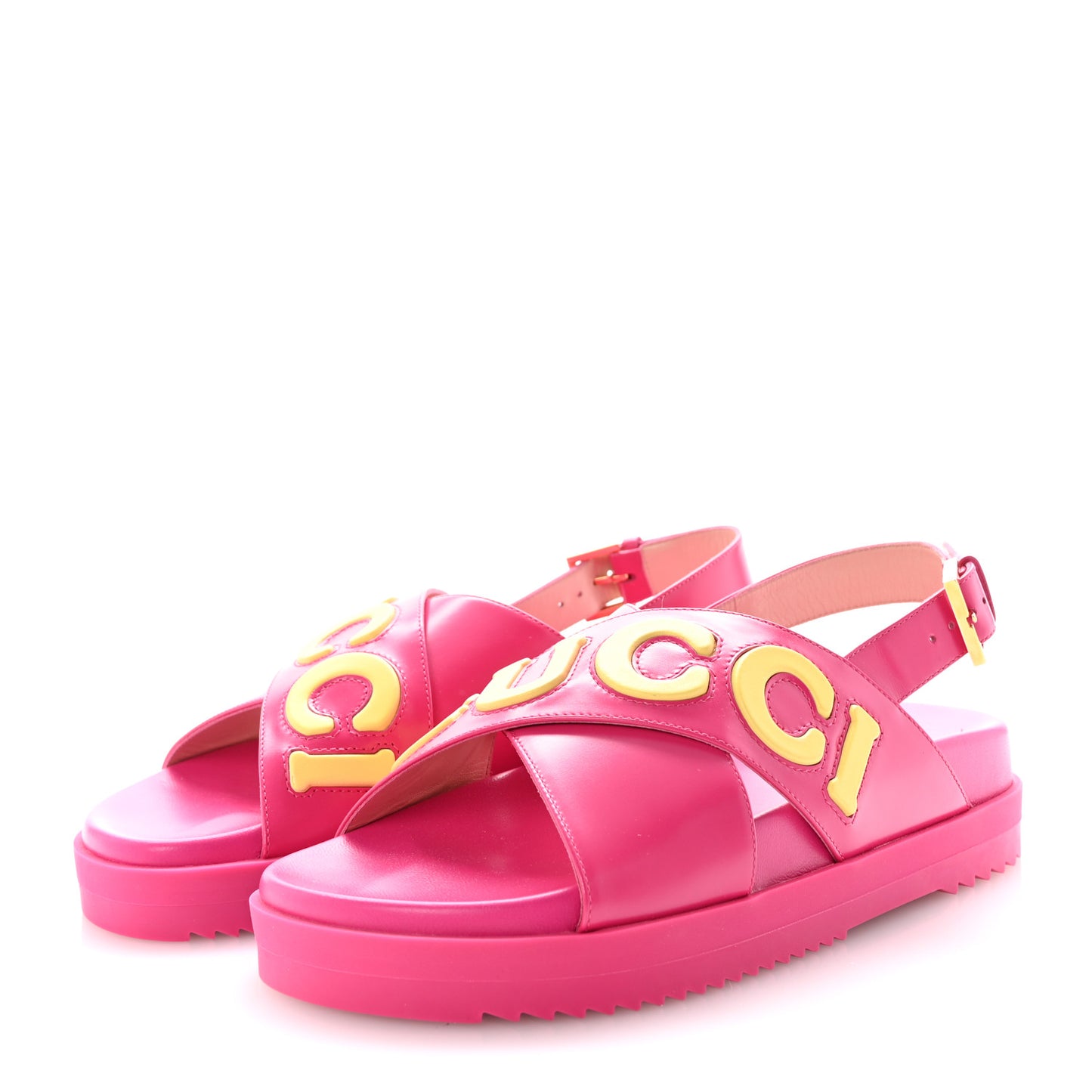Calfskin Elizabeth Nappa Charlotte Logo Slingback Sandals 36 Fancy Fuchsia