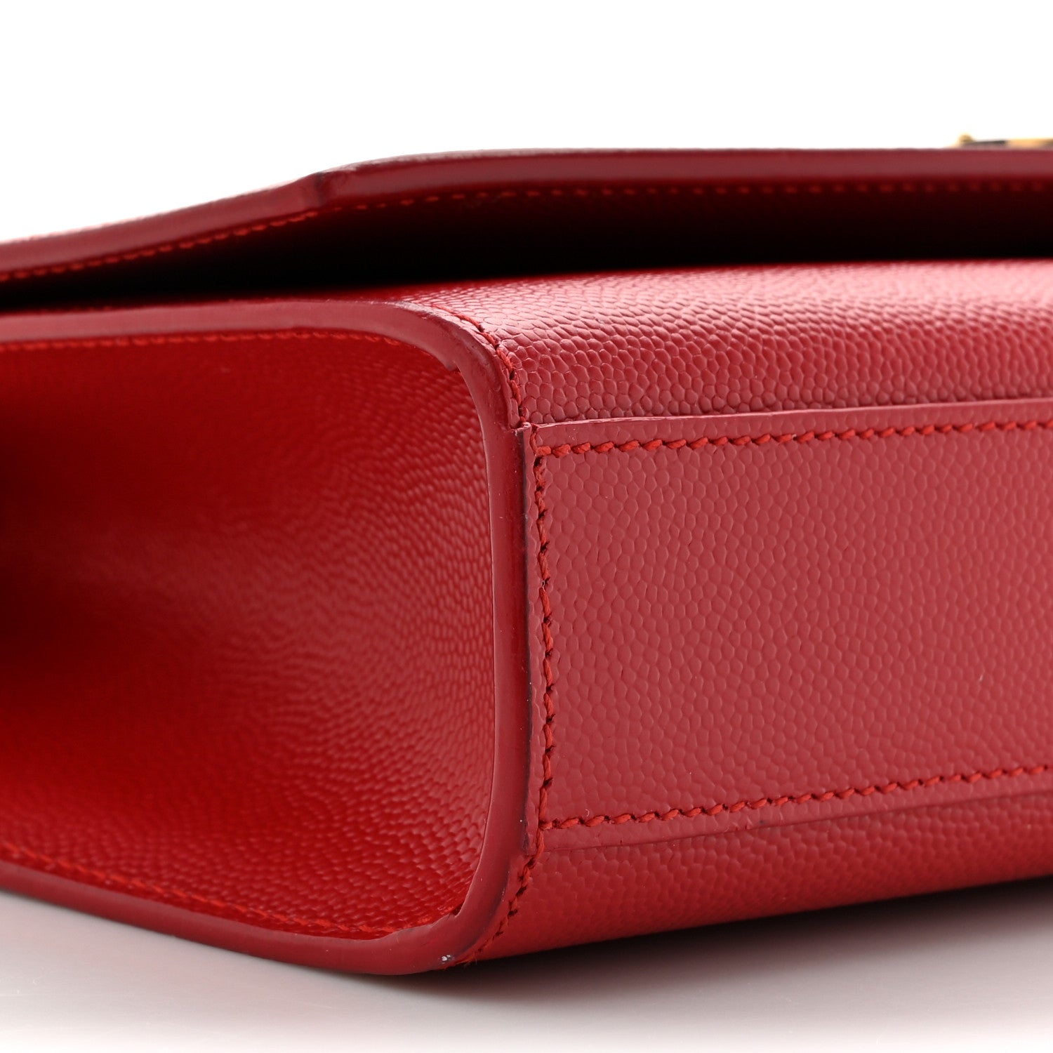 Saint Laurent Grain De Poudre Medium Monogram Kate Satchel Red 10 of 18