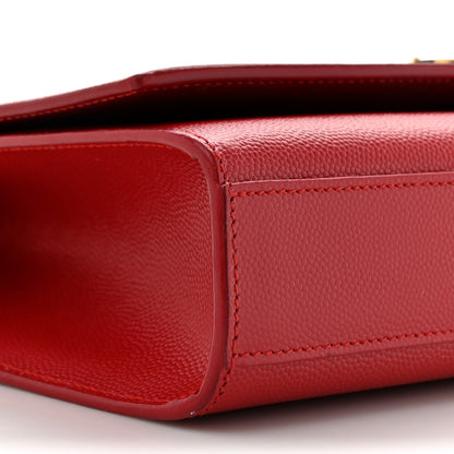 Saint Laurent Grain De Poudre Medium Monogram Kate Satchel Red 10 of 18