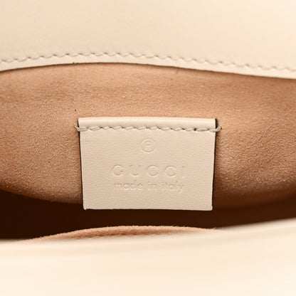 Gucci Calfskin Matelasse Mini GG Marmont Top Handle Shoulder Bag White 6 of 13