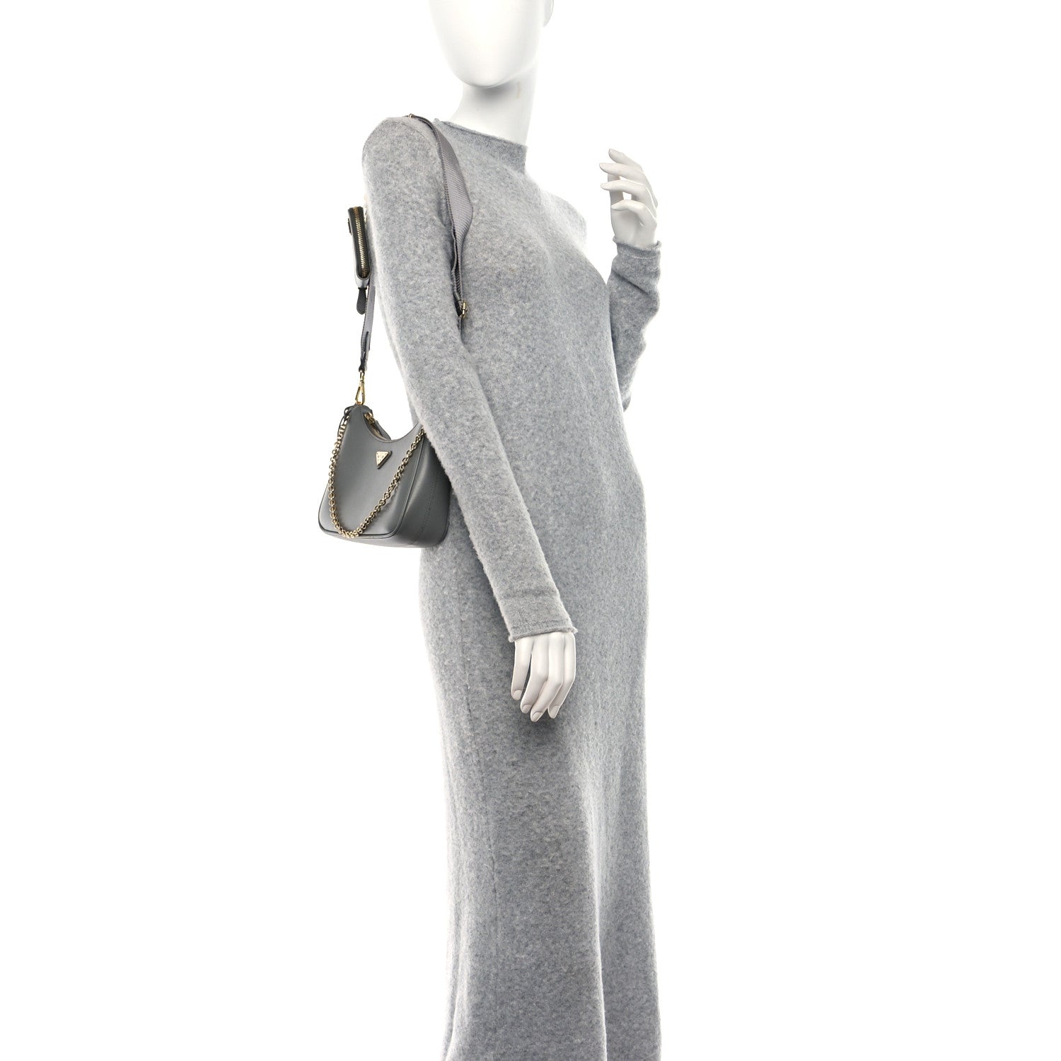 Prada Saffiano Re-Edition 2005 Shoulder Bag Ardesia 2 of 11