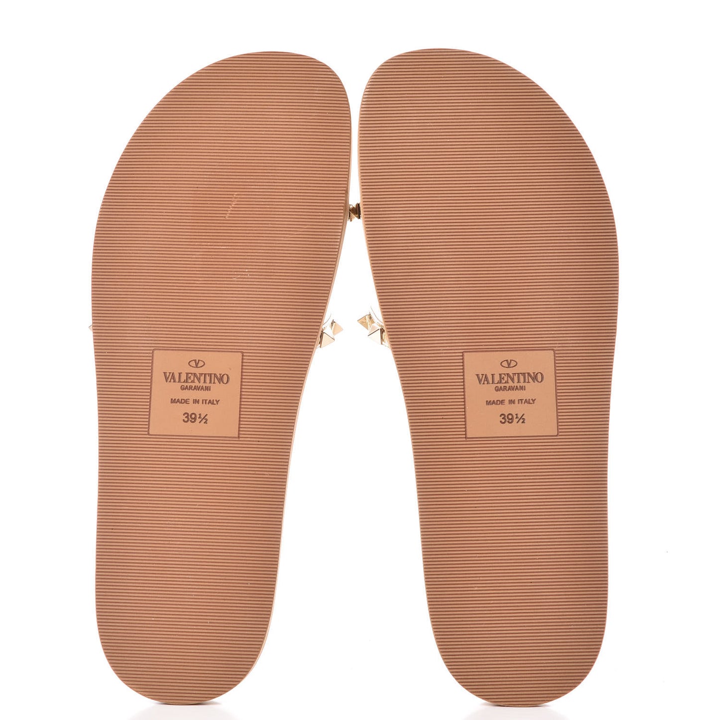 PVC Metallic Nappa Rockstud Moonwalk Flat Slide Sandals 39.5 Platino Transparent