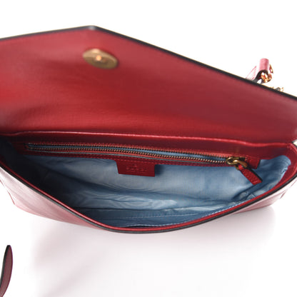 Gucci Calfskin Diagonal GG Medium Thiara Double Envelope Shoulder Bag Black Red 5 of 9