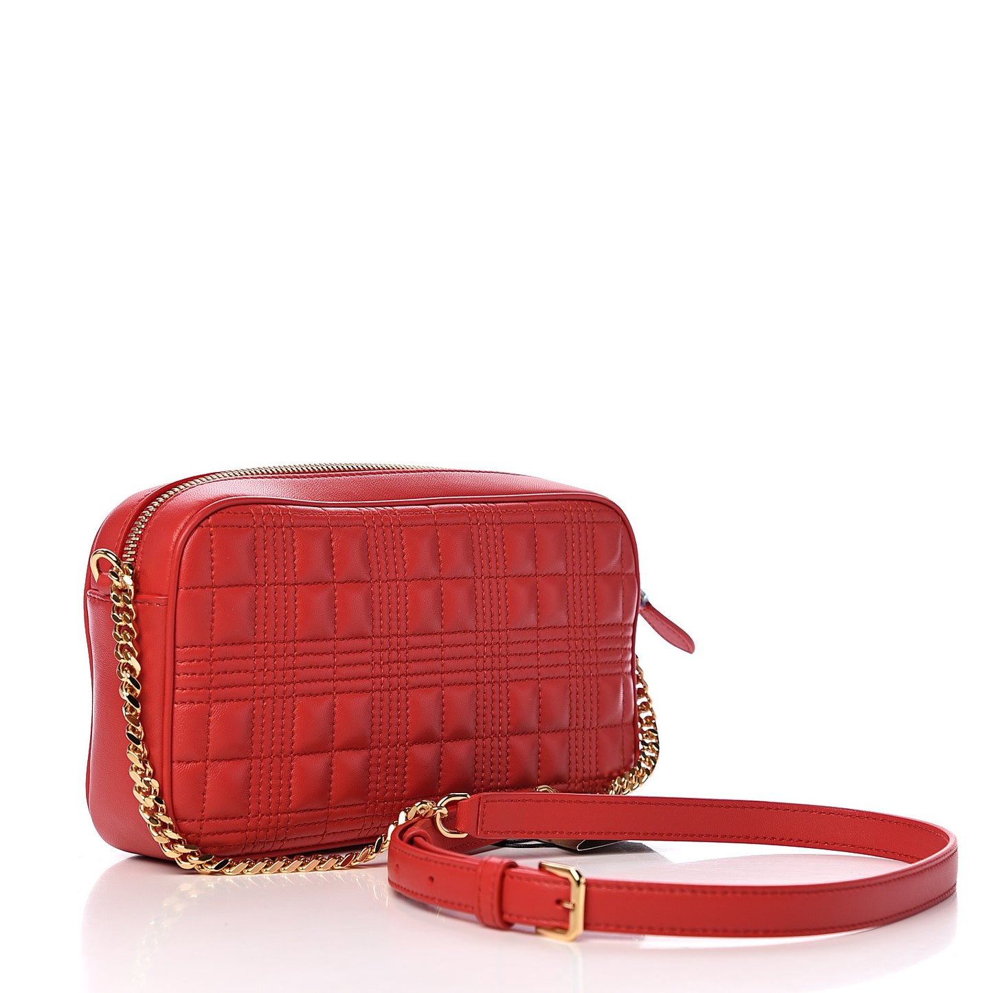 Lambskin Quilted Camera Bag Bright Red