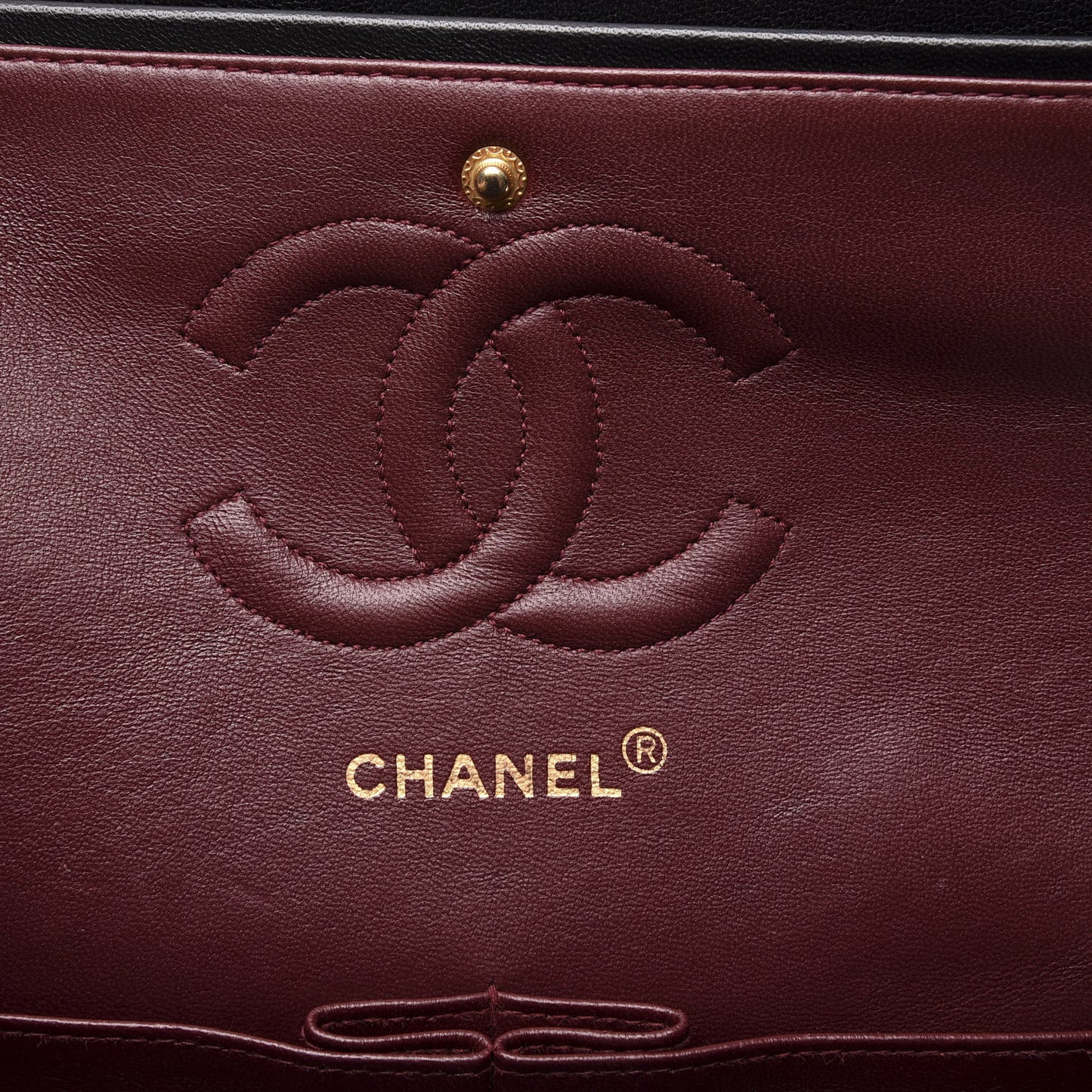 Lambskin Quilted Medium Double Flap Black