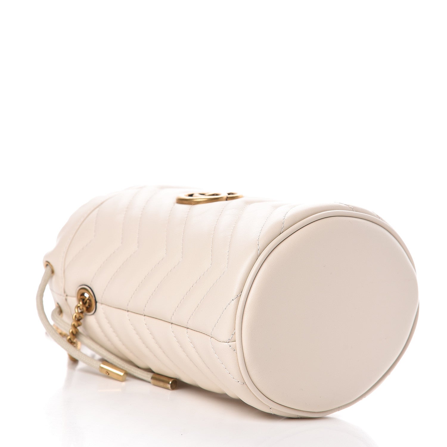 Gucci Calfskin Matelasse Mini GG Marmont 2.0 Bucket Bag White 4 of 9