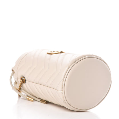 Gucci Calfskin Matelasse Mini GG Marmont 2.0 Bucket Bag White 4 of 9