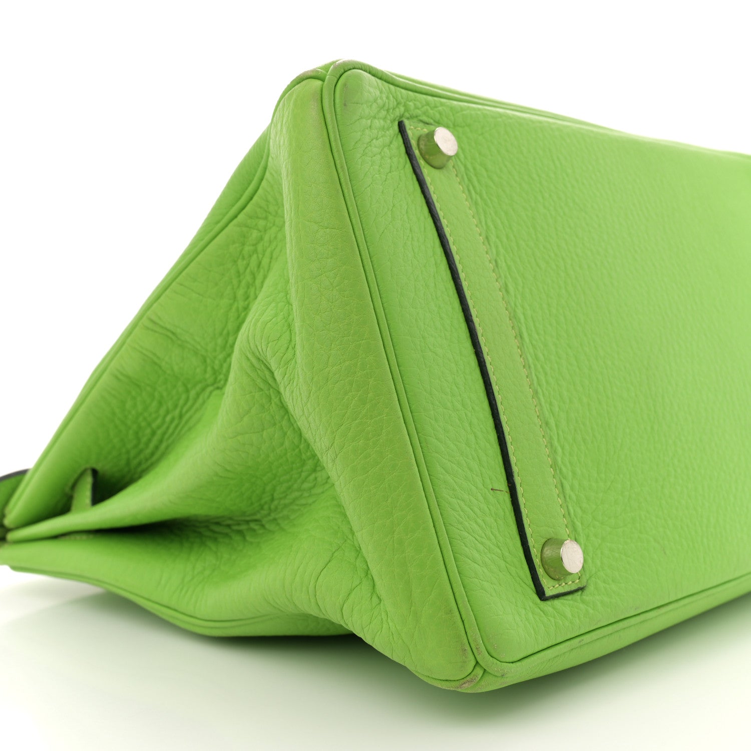 Hermes Taurillon Clemence Birkin 35 Vert Cru 9 of 15