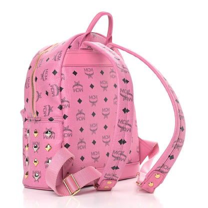 MCM Visetos Small Studded Stark Backpack Pink 2 of 12