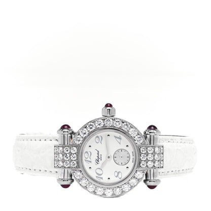 Chopard 18K White Gold Alligator Diamond Pave Bezel 26.5mm Imperiale Quartz Watch White 2 of 5