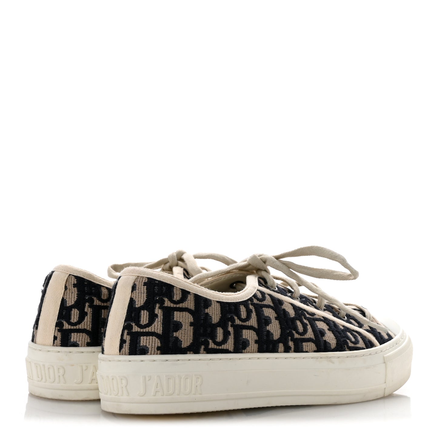 Canvas Oblique Walk'N'Dior Low Top Sneakers 38.5 Deep Blue