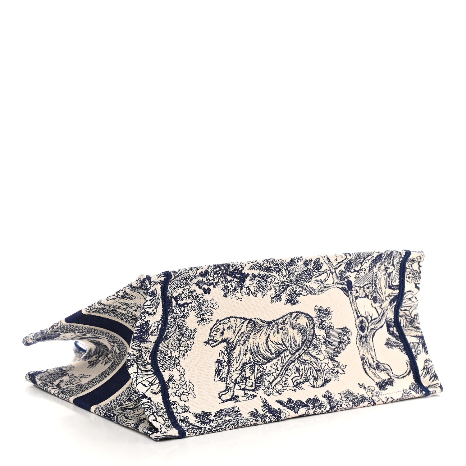 Christian Dior Canvas Embroidered Medium Dioriviera Toile De Jouy Book Tote Blue 4 of 10