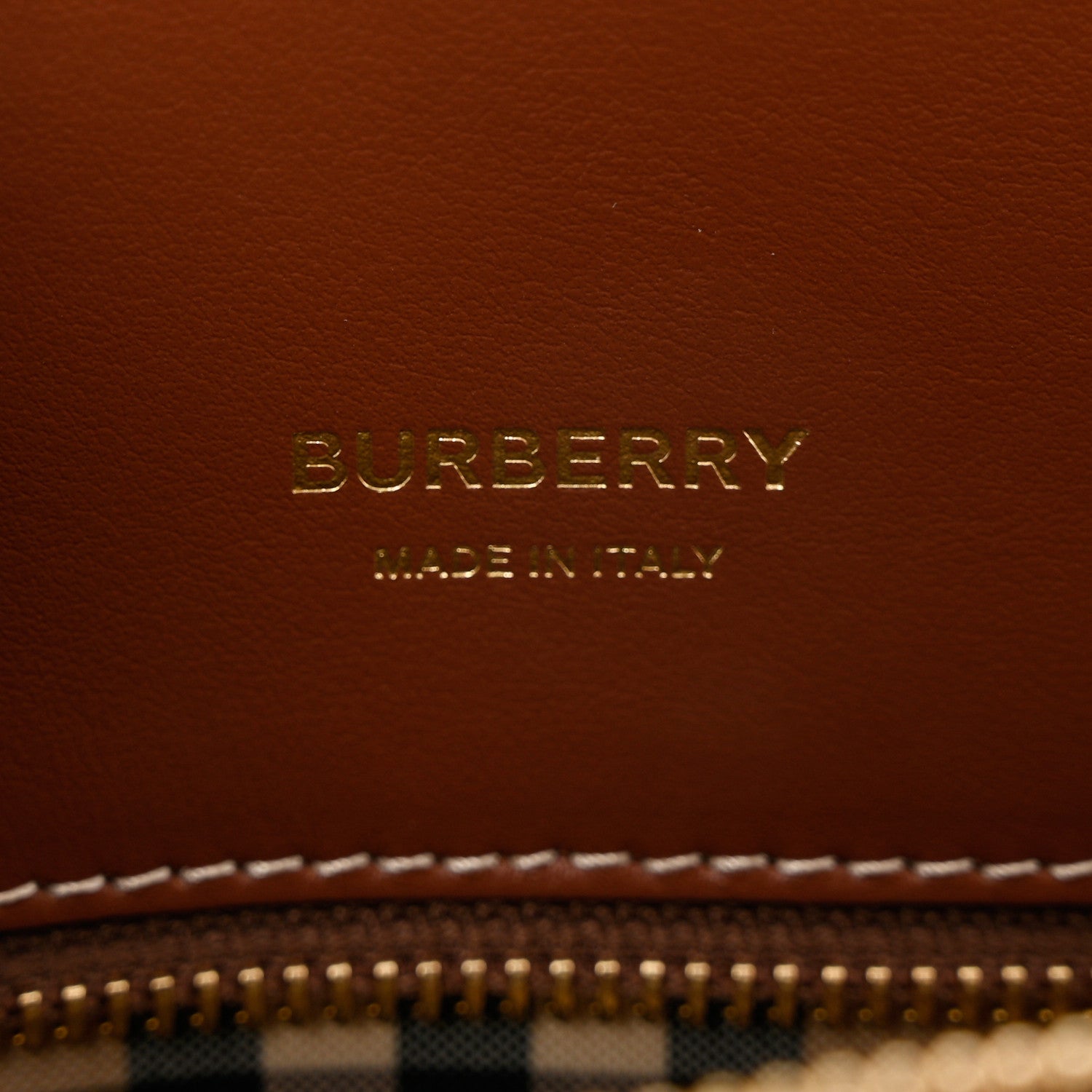 Burberry Calfskin Vintage Check Medium Two Handle Title Bag Black 6 of 10