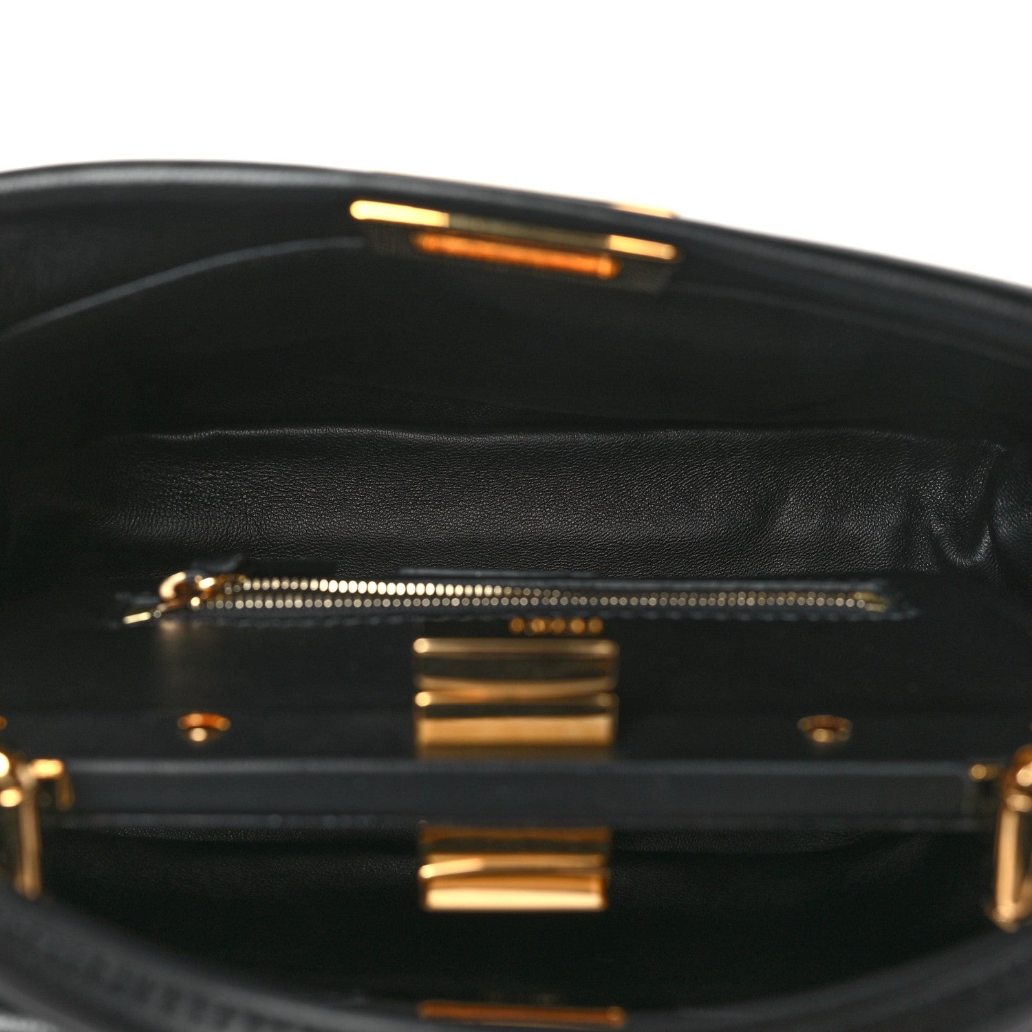 Fendi Nappa Mini Peekaboo Iconic Satchel Black 5 of 10