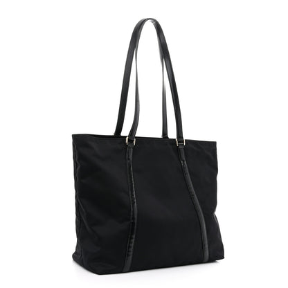 Prada Tessuto Nylon Calfskin Shopping Tote Black 3 of 11