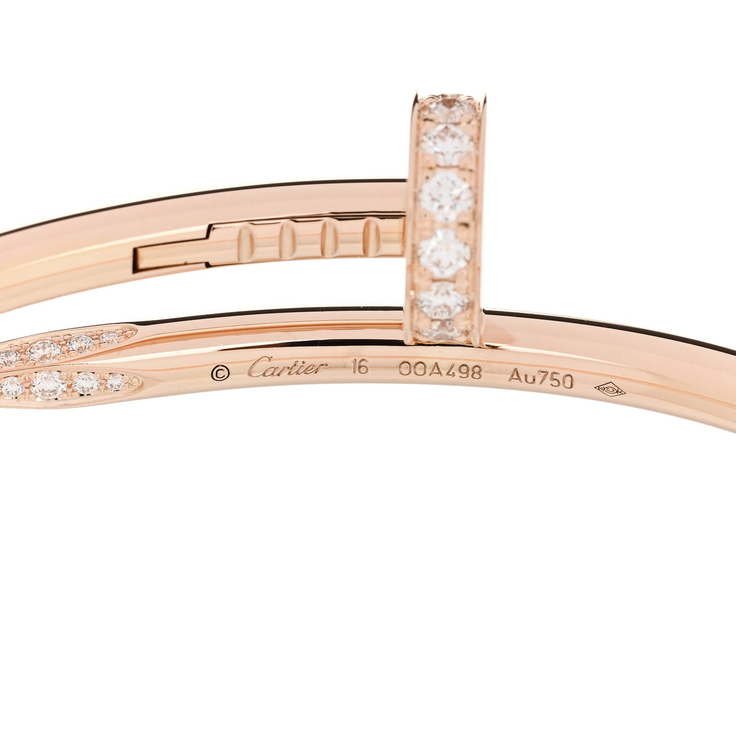 18K Pink Gold Diamond Juste Un Clou Bracelet 16