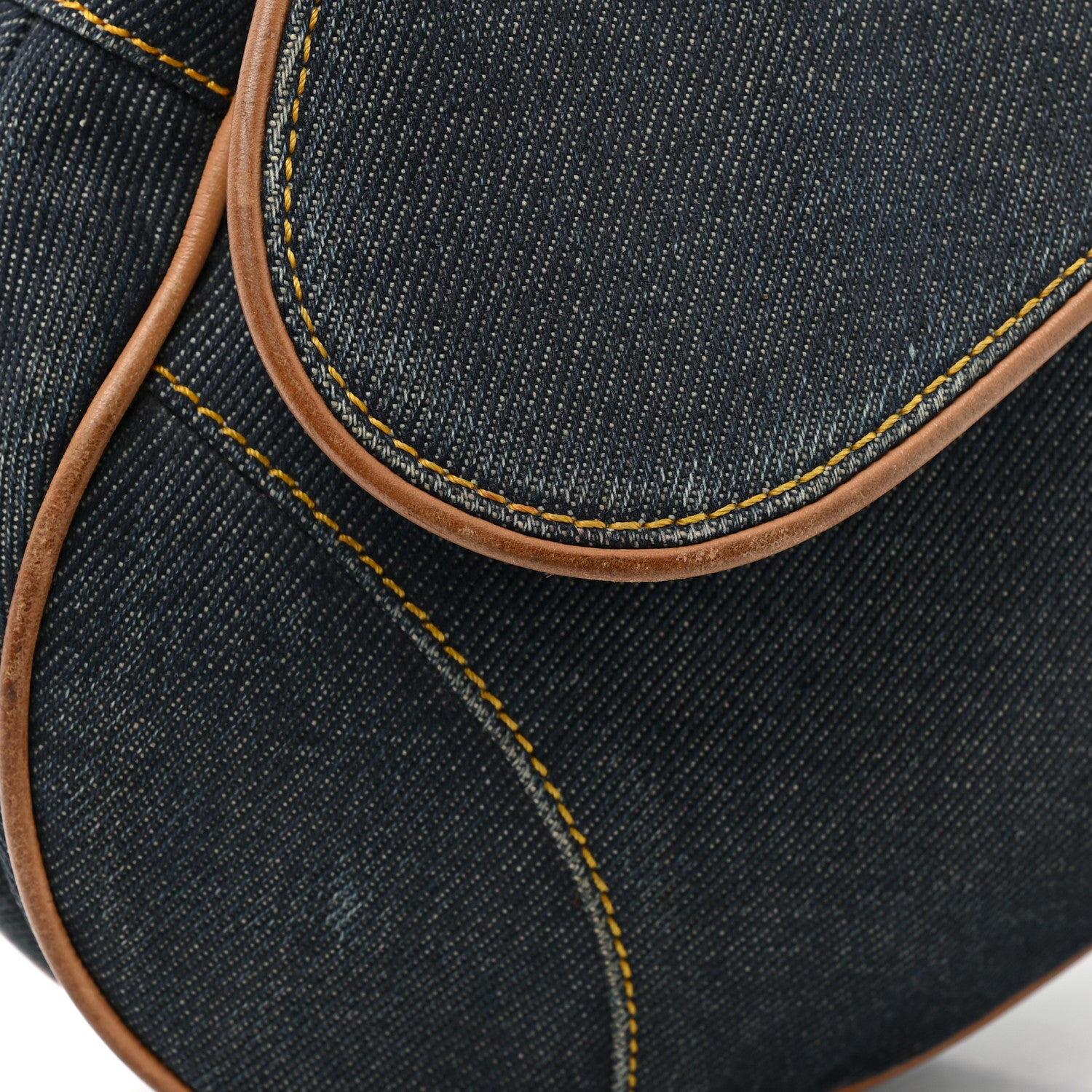 Christian Dior Denim Calfskin Saddle Bag Blue 12 of 16
