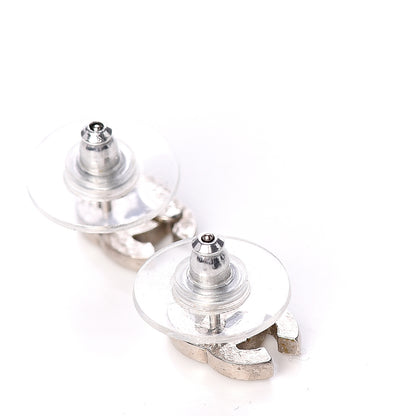 Chanel Crystal Timeless CC Earrings Silver 2 of 4