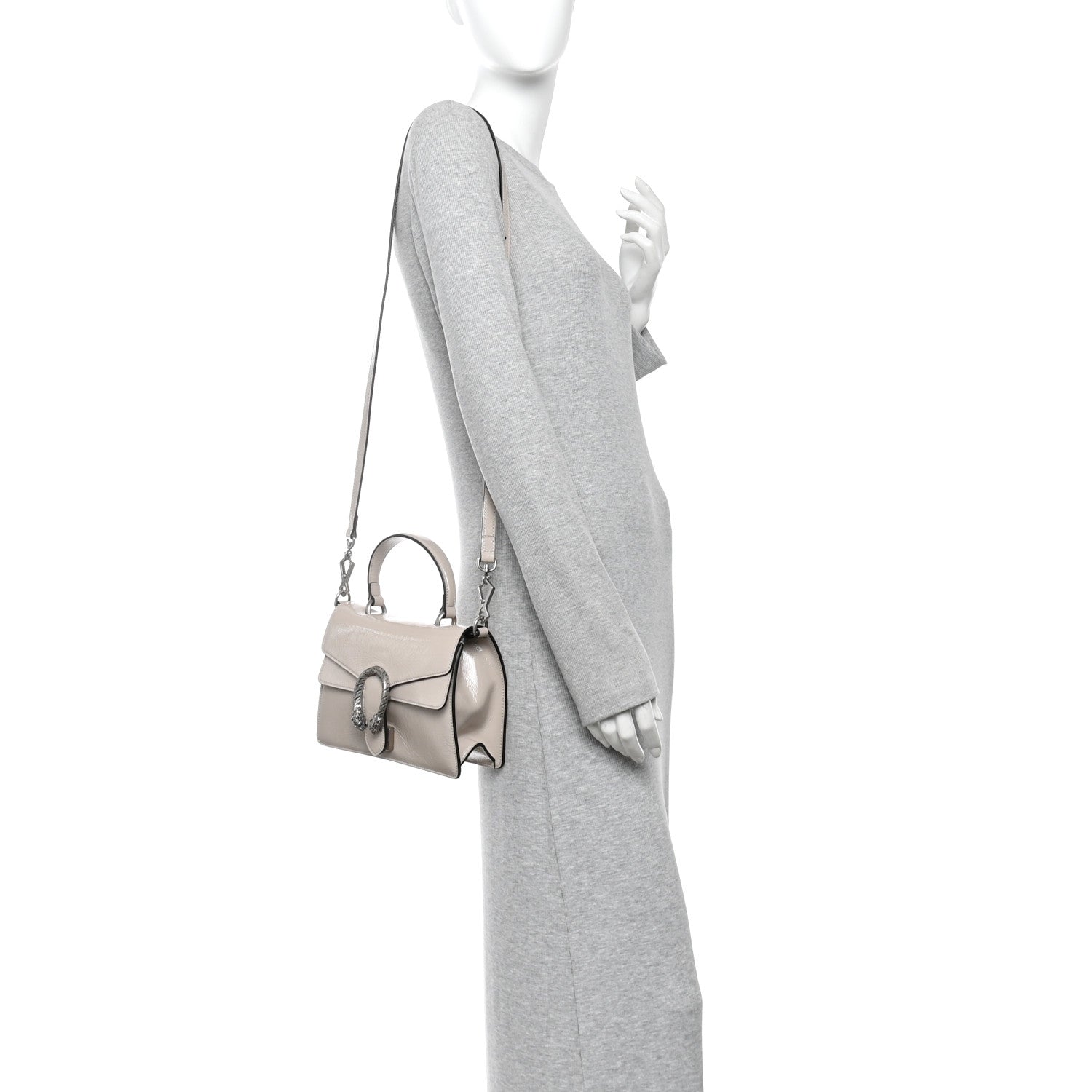 Gucci Crinkled Patent Small Dionysus Top Handle Bag Sphinx 2 of 10