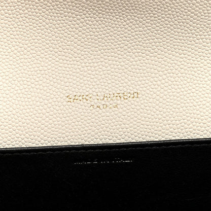 Saint Laurent Grain De Poudre Monogram Uptown Chain Wallet Crema Soft 7 of 10