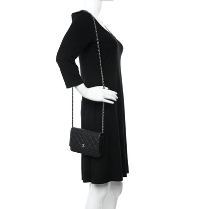 Chanel Lambskin Quilted Wallet On Chain WOC Black 2 of 11