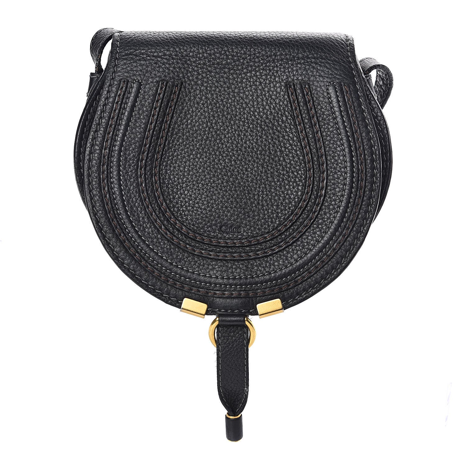 Chloe Calfskin Mini Marcie Round Crossbody Bag Black 1 of 13
