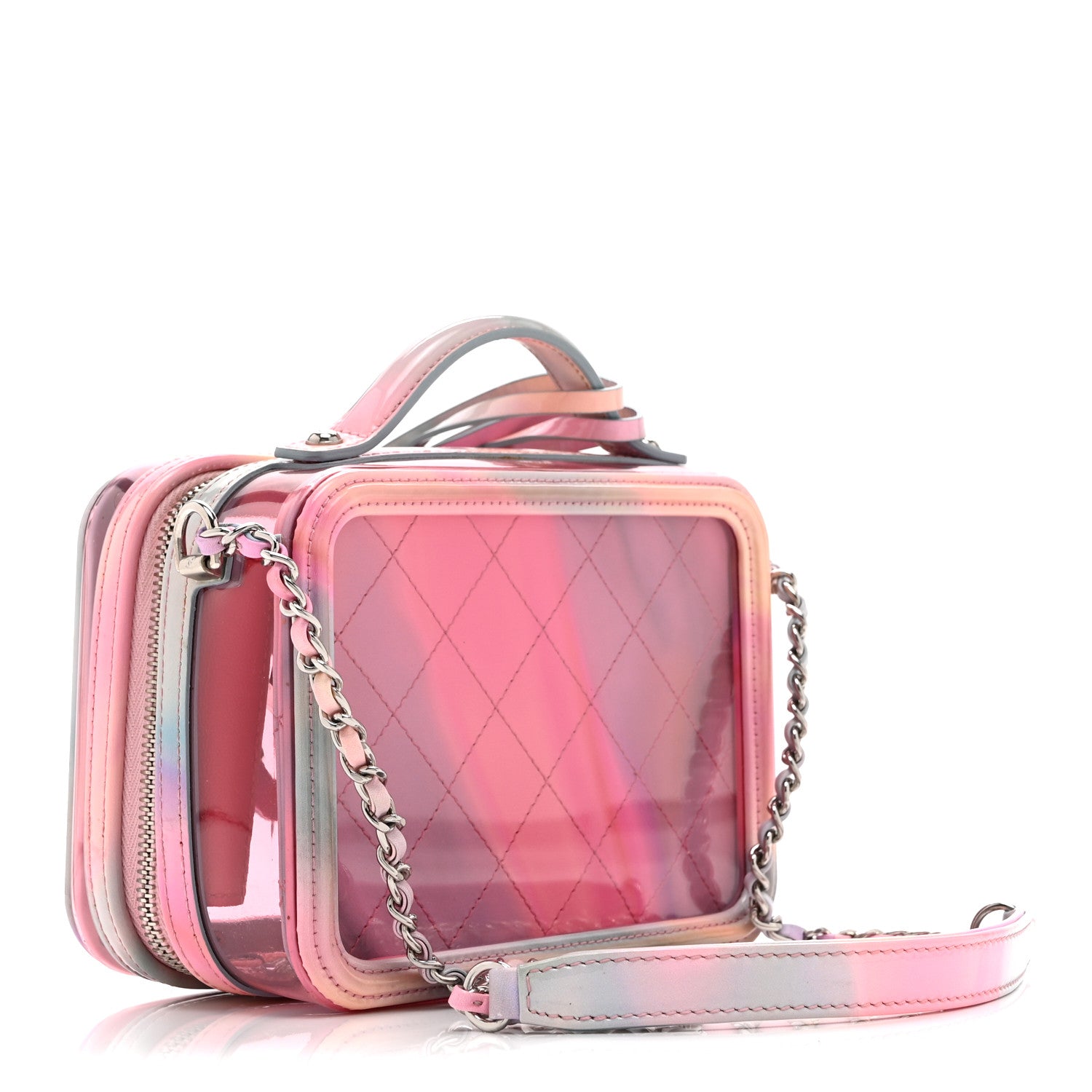 Chanel PVC Lambskin Filigree Small CC Filigree Vanity Case Pink Multicolor 3 of 10