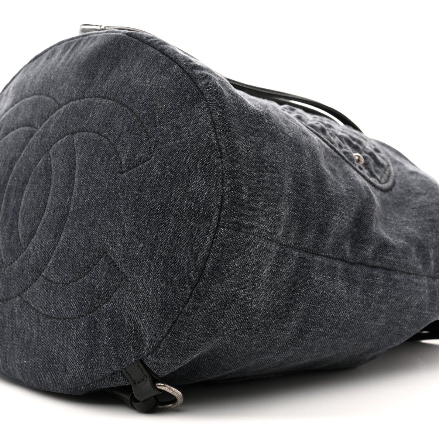 Denim Drawstring Backpack Blue