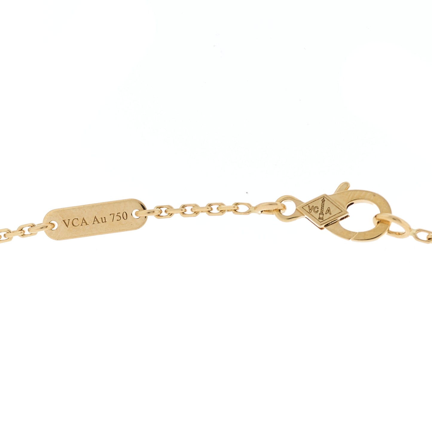 18K Yellow Gold Carnelian Vintage Alhambra Pendant Necklace