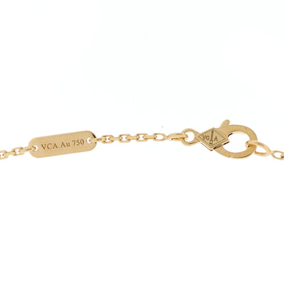 Van Cleef & Arpels 18K Yellow Gold Carnelian Vintage Alhambra Pendant Necklace 5 of 7