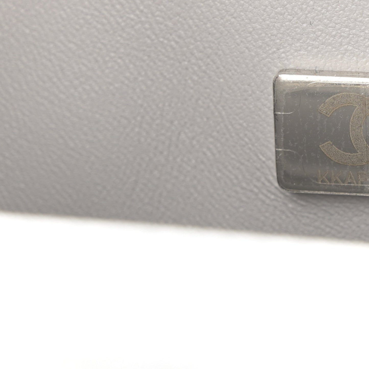 Metallic Caviar Quilted Mini Rectangular CC Slide Flap Silver