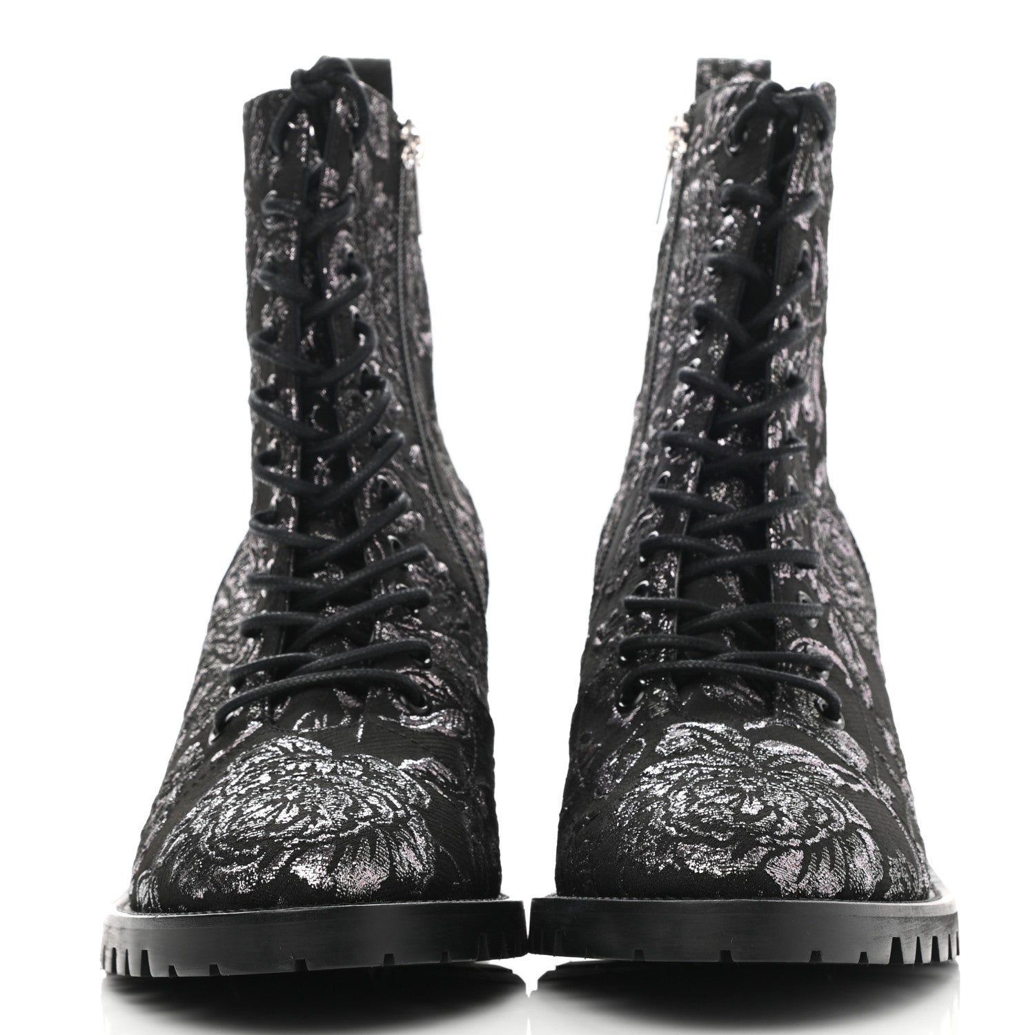 Jimmy Choo Brocade Cruz 65 Ankle Booties 40.5 Steel Black 4 of 10