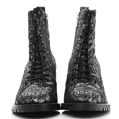 Jimmy Choo Brocade Cruz 65 Ankle Booties 40.5 Steel Black 4 of 10