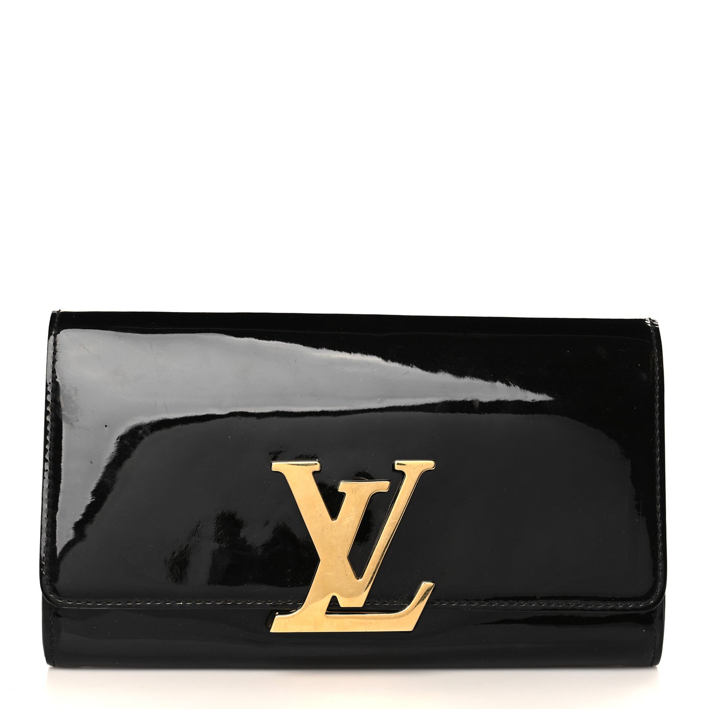 Patent Louise Clutch Black
