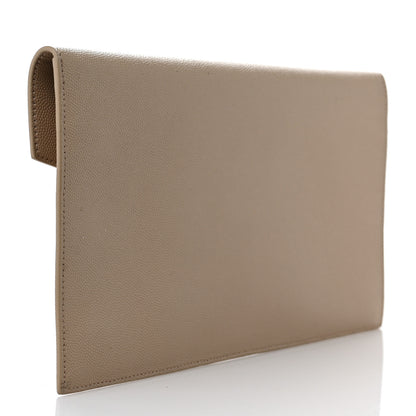 Saint Laurent Grain De Poudre Uptown Pouch Dark Beige 3 of 8